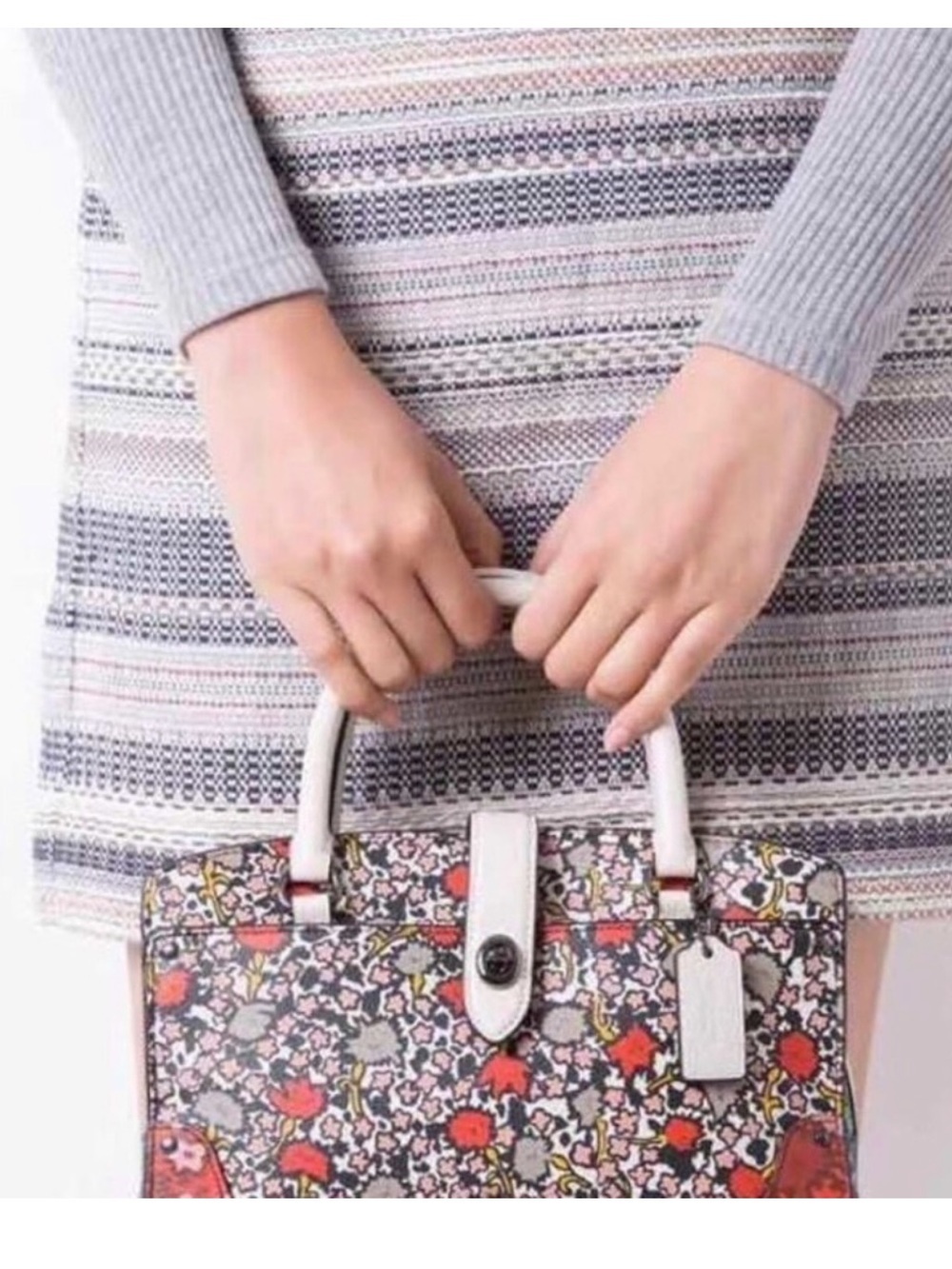 Coach Mercer Satchel 24 With Multi Yankee Floral Print - Picture 2 of 12